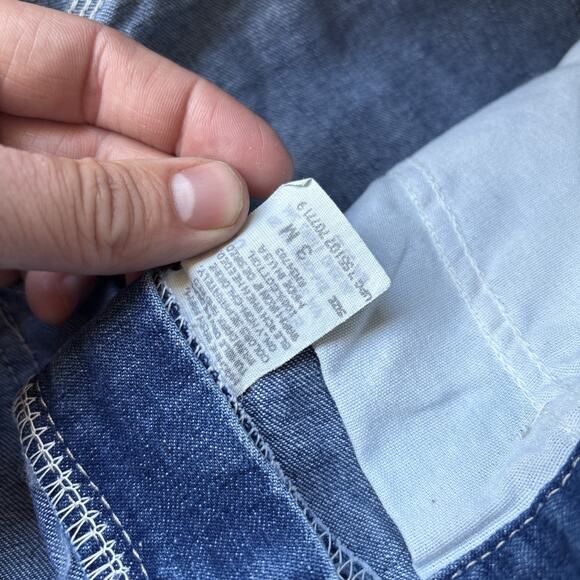 Vintage Y2K Lee Carpenter Jeans Women 3 Dungaree Loose Baggy Fit Skate 28x32 - Picture 10 of 11